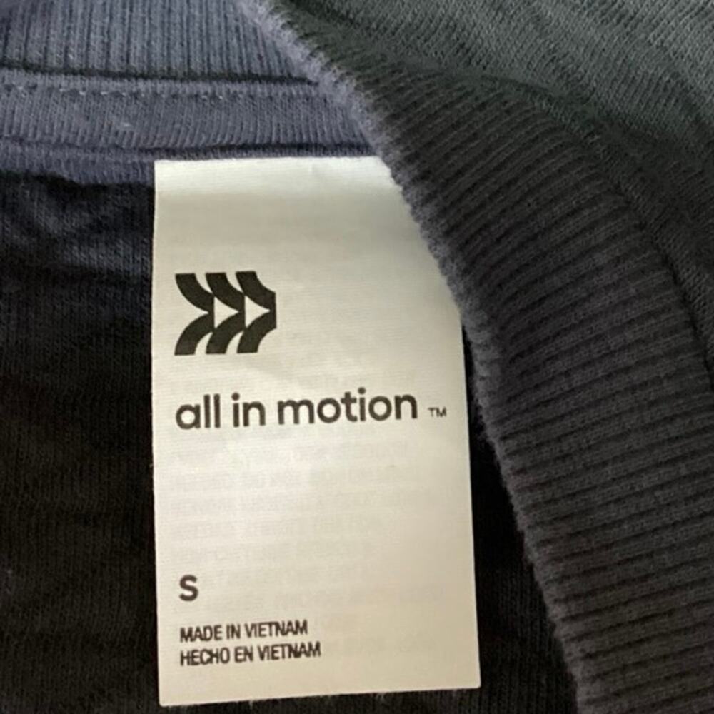 All In Motion Blue Crew Neck Quilted Crew Neck Pullover Sweatshirt Top Size S - Picture 3 of 4